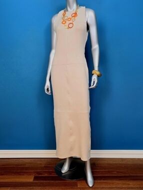 ASOS DESIGN Halter Neck Asymmetrical Drape Back Faux Suede Maxi Dress // (NWT)